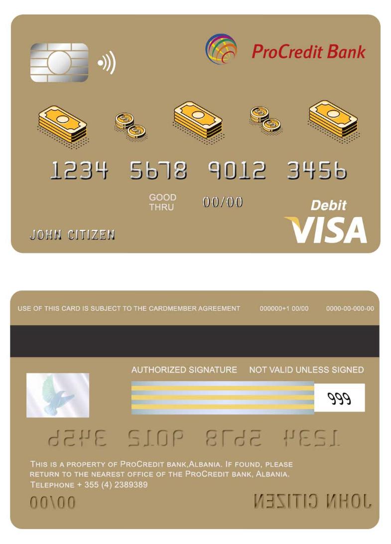 Albania Procredit bank visa card